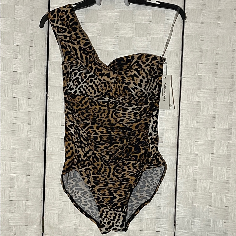 New Calvin Klein Leopard Swimsuit Size 10